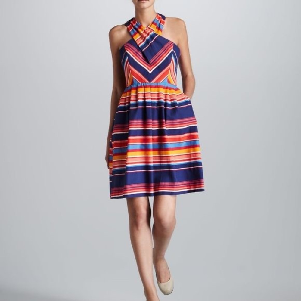Shoshanna Striped Crisscross Dress sz 6